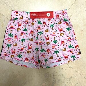 Santa’s Treasures Women’s 2 pk sleep shorts size M